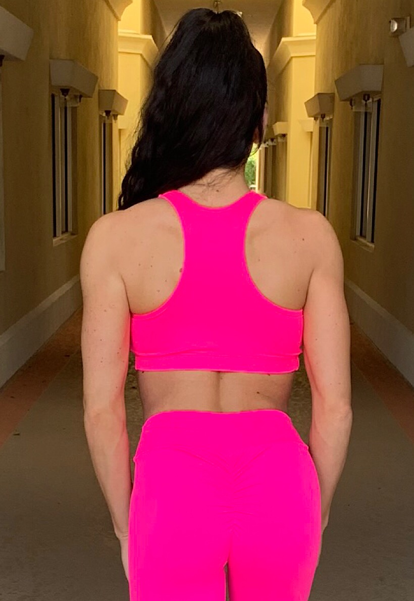 Be Fit Pink High Neck Long Bra Top - Image 2