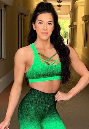 Be Fit Green And Black Ombre Strappy Bra Top