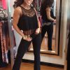 Be Fit Black Lace And Fringe Crop Top