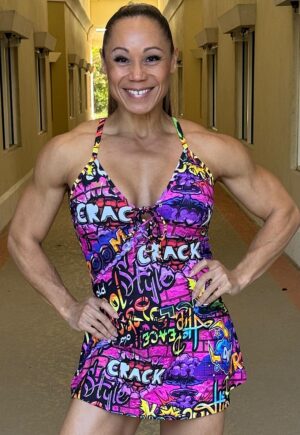 Be Fit Purple Graffiti Fitness Dress