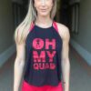 Be Fit Black with Red "OH MY QUAD" Racer-Back Tank Top