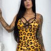 Be Fit Yellow Leopard Scrunch Butt Romper