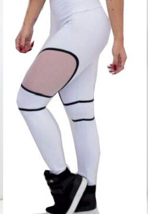 Be Fit White Mesh Leggings