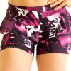 Be Fit Glamour Print Ruffle Waist Shorts