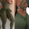 Be Fit Green Spider Back Scrunch Butt Jump Suit