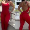 Be Fit Red Seamless Scrunch Butt Jump Suit