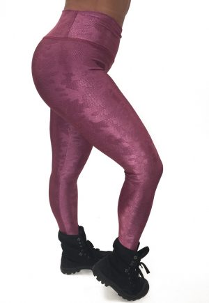Be Fit Shiny Maroon Camo Legging