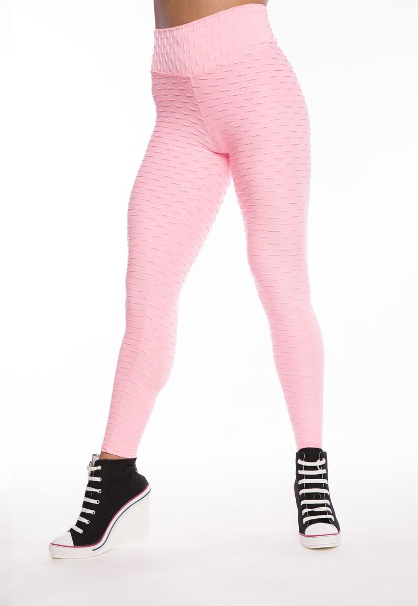 Be Fit Light Pink Bubble Scrunch Butt Legging - Image 2