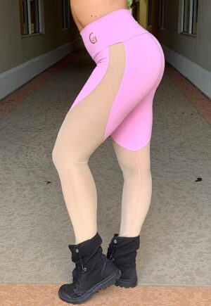 Be Fit Pink Supplex and Mesh Legging