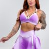 Be Fit Purple & White Tie Dye Skort and Bra Top Set