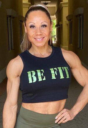 Be Fit Black with Army Green Glitter Crop Top